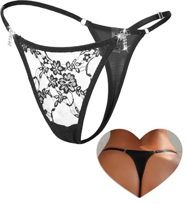 comeondear Mini G string damer tanga sexig tunn med glitter strass spets underkläder för kvinnor stora storlekar mini bikini trosa t-back spets stringtrosor underkläder låg midja andas trosor trosa