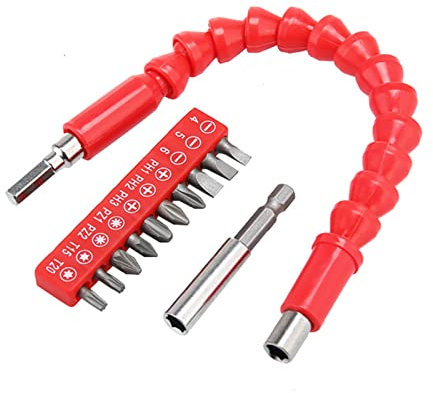 Extensión de broca flexible de 275 mm, eje suave flexible con 10 puntas de destornillador, 1 barra de extensión magnética para muebles del hogar