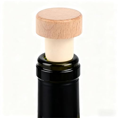 FuxFuis 20 Tapones de Madera para Vino en Forma de T Tapón de Botella de Madera Universal Tapón para Botellas de Vidrio Sellados Reutilizables Tapones de Corcho de Madera Natural para Vino