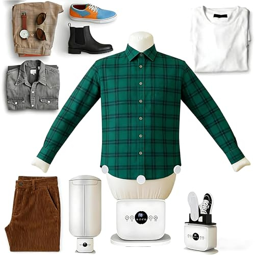 Dfdieratve Set Completo Stira Camicie, Manichino Gonfiabile + Accessorio+Shoe per Stiratura Pantaloni, Asciuga e Stira in 8 Min, 360° Senza Pieghe, Vapore, Touchscreen, per Tessuti Delicati