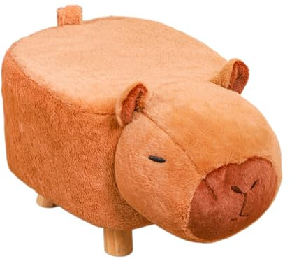 Barnpallar Sittande - Bäddsoffa Soffa, Djurfotpall för barn, Tysta svängbara hjul Stol Capybara Form Söt djurpall, massivt trä Entrébänk Fotpall | Flickor Pojkar Vardagsrum