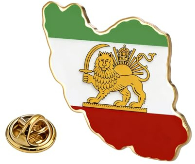 Persien-Iran-flagga storpack gammal persisk iransk lejonsol och krona reversbrosch traditionella smycken, klädtillbehör, presenter