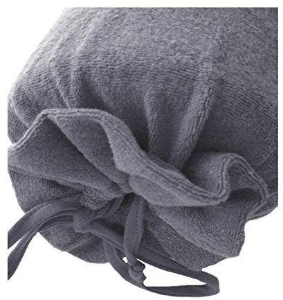 Birsppy Kneer Flausch Frottee Nackenrollenbezug 15x40 cm Schiefer-Grau Doppelpack