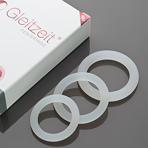 Gleitzeit® Penisringe Set – Sexspielzeug für Männer & Paare aus 100% medizinischem Silikon | Elastische Cockringe für längeren Genuss | Sex Toy, hautfreundlich & wiederverwendbar