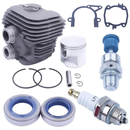 Adefol Cylinder and Piston Parts for STIHL TS410 TS420 Cut-Off Saw, 50mm Piston Cylinder Assembly + Spark Plug + Decompression Valve + Oil Seal + Gasket Replacement Kit 13 in 1