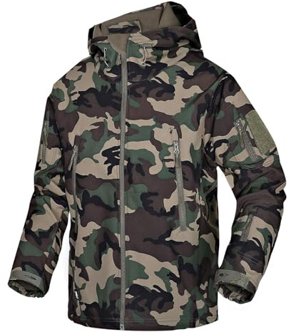 Wisdom Wolf Uomo Softshell Giacche Impermeabili Militari in Pile da Sci Allaperto Cerniera Leggera Giaccha