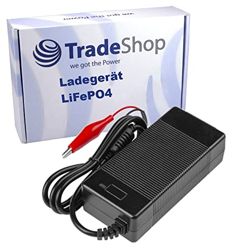 Trade-Shop Batteriladdare/strömförsörjning/snabbladdare/batteriladdare APCH-LiFePO4 14,6 V 4,0 A kompatibel med LiFePO4-batterier/med strömkabel