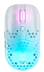 Xtrfy MZ1 Wireless, Ratón Gaming Inalámbrico Ultraligero, Radiofrecuencia 2,4 GHz, Sensor Pixart 3370, Forma Única para Apuntar con Precisión, Iluminación RGB Regulable, Recargable, Blanco
