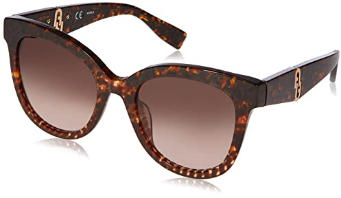 Furla Unisex SFU595 Sunglasses, Brown, 52