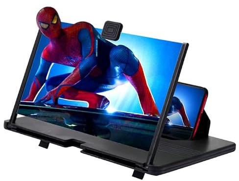 YYOJ - Lente de aumento de 14 pulgadas, 3D HD pantalla del teléfono, aumento para smartphone con soporte plegable y protección de luz azul