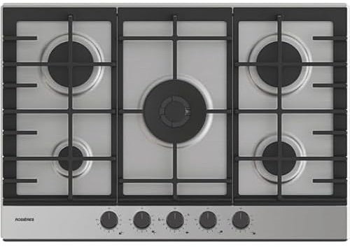 ROSIERES Plaque gaz RHG75WC5X, largeur 75 cm, 5 foyers, Thermocouple