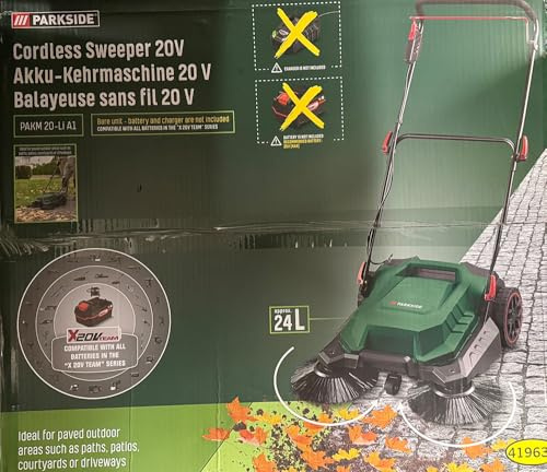 Parkside® PAKM 20-Li Balayeuse sans Fil 20 V, sans Batterie ni Chargeur