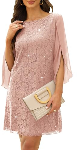COOAN Wedding Guest Dresses for Women Women's Cocktail Dresses Formal Dresses for Women Lace Sequin Prom Dress
