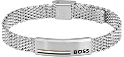 BOSS Jewelry Men's ALEN Collection Link Bracelet in Stainless Steel with an Engraved Plaque - 1580611