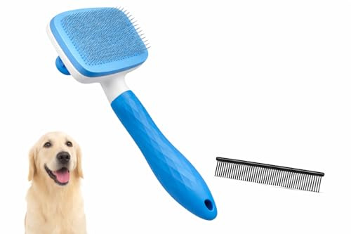 IBERROAD - Cepillo Para Perros y Gatos + Peine incluido | Para Pelo Largo, Quitapelo,Cepillos Para Mascotas de Pelo Largo y Corto | Cepillos quita pelos para Mascotas | Peine Para Perros y Gatos