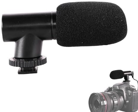 Microfono Per Videocamera - Miini Microfono Per Registrazione, Video Microfono Per Cellulare | Comodo Microfono Nero Antivento Per Telefono Cellulare, Microfono Per Fotocamera Portatile Per Interviste