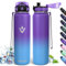 Trinkflasche Edelstahl, 1L BPA-Frei, Thermosflasche, Auslaufsicher, Thermoskanne, Doppelwandige Isolierung, Isolierflasche, Wasserflasche, 18/8 Edelstahl, Thermoskanne für Wandern, Laufen, Schule