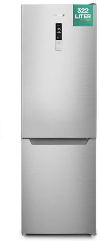 Heinrich´s XXL Kühlschrank mit Gefrierfach mit 322L - 186cm x 60cm - Kühlschrank mit Gefrierfach freistehend - Kühlgefrierkombination NO-FROST - Türanschlag wechselbar - leise 35dB