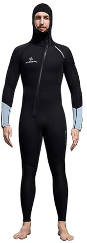 Men,XL,Muta in neoprene 3 mm per donna e uomo – Tuta da immersione intera monopezzo con zip frontale e cappuccio, ideale per snorkeling, surf, canoa e immersioni subacquee