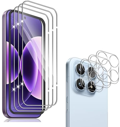 Wayneer Skärmskydd kompatibelt med Xiaomi Mi 17 | 3 delar härdat glas + 3 st kameralinsskydd, 9H härdat glas, installationssats ingår