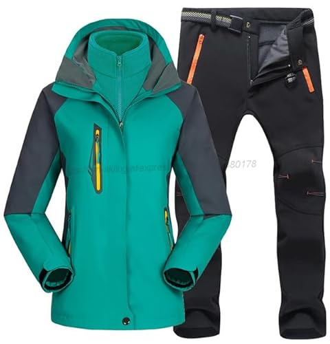 GBZIJIE Giacca da Sci Pantaloni Set Warm Tuta da Sci Donna Escursionismo all'aperto Sci Giacche Impermeabili in Pile Inverno Caldo Pesca Trekking Giacca Set di Pantaloni for(113-6,L)