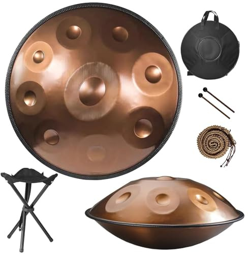 Handpan-Sets, 9/10/12/14 Töne, Stahl-Handpan-Schlaginstrumente, 432 Hz, Han Dpan-Trommel Für Erwachsene In D-Moll, Für Konzerte, Professionelle Auftritte, Anfänger(14Note)
