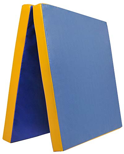 Vikbar mjuk golvmatta RG35 | Blå – gul | 200 x 100 x 6 cm
