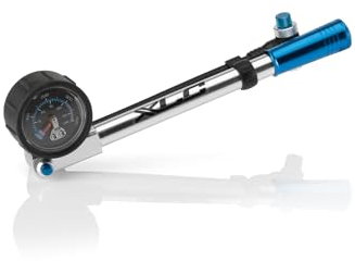 XLC Suspension Pumpe HighAir Pro PU-H03 - Präzise Federungseinstellungen für dein Bike, PU-H03, Silber, Blau