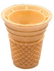 PJaspert Eiswaffeln | Waffelbecher Softeis Cup groß 70xØ64mm (108 Stück)