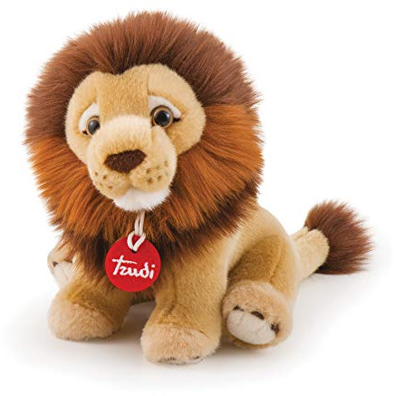 Lion Narciso Trudi | Mascotte en Peluche, Cadeau de Noël et d'anniversaire. | 17x18x25cm S | Animaux Exotiques tropicaux | modèle 27541
