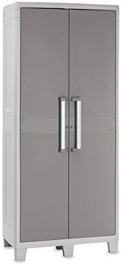 Toomax armadio Urban XL con 4 ripiani regolabili, colore grigio chiaro/grigio tortora, dimensioni cm 78x49x182h.