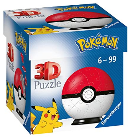 Ravensburger 3D Puzzle 11256 - Puzzle-Ball Pokémon Pokéballs - Pokéball Classic - für große und kleine Pokémon Fans ab 6 Jahren