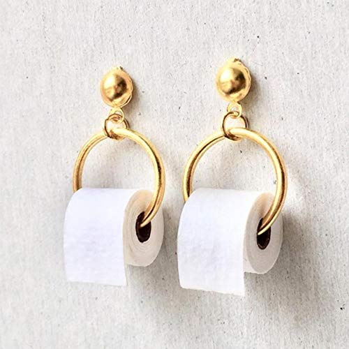 QIN 2021 Boucles d'oreilles Amusantes 3D Roll Decork Works Earl Anneaux SEETS Boucles d'oreilles Creative Toodika Toilettes Toilettes de Papier pour Femmes
