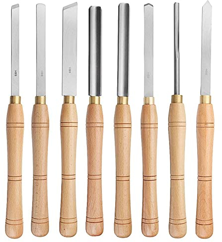 ZPYXBH Set Di Scalpelli Per Tornire Il Legno, 8 Pezzi, Tornio in Legno Set Tornitura, Tornio A Scalpello Set Tornitura, Utensili Per Legno Sgorbio Inclinazione, Utensili Per Tornitura in Legno
