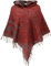 GURU SHOP Ethno, Hippie Poncho mit Langer Zipfelkapuze - Rot/blau, Damen, Synthetisch