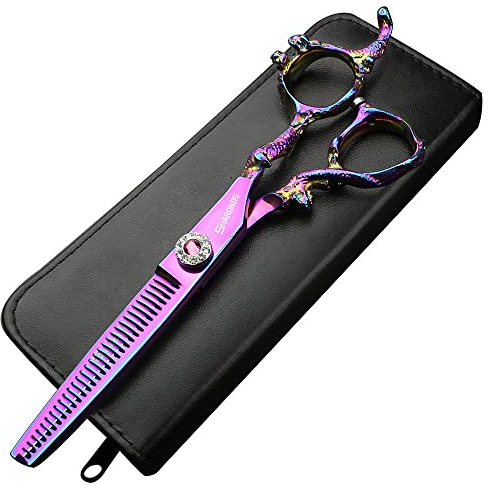 Set da parrucchiere professionale da 15,2 cm con lama affilata, facile da sottile e tagliare, adatto per parrucchieri, parrucchieri e famiglie. (forbici da diradamento da 15,2 cm)