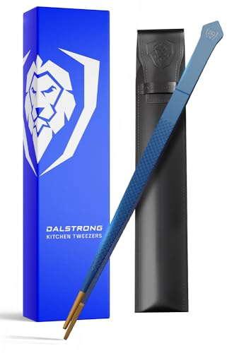Dalstrong Chef Tweezers Professional Kitchen Tongs-10 high-precision Tweezer Tongs for Cooking - Stainless Steel Blue w/vTitanium Coating-BBQ, Plating, Multi-use