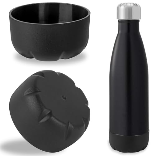 Linkidea - Pack de 2 fundas para botellas de agua compatibles con botellas de cola ORIGINAL, BJPKPK y MIRA Cascade de 17 oz (negro)