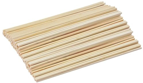 Holzleisten Holzstäbe zum Basteln 50 STK Holzstäbchen Quadratisch Holzleisten Holz Holzklötzchen 30 cm Lang Bambusstäbe zum Basteln