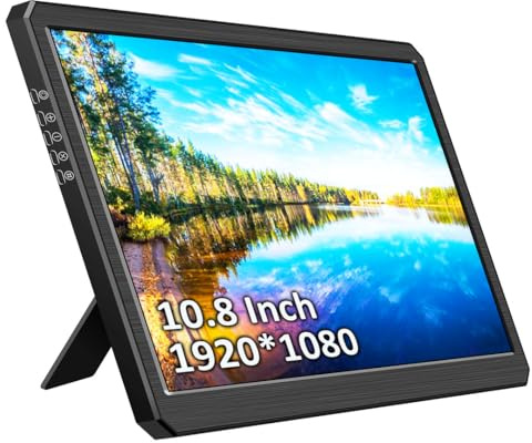 Magedok Bärbar pekskärm, 10,8 bärbar bildskärm, 1 920 x 1 080 Fhd, pekskärm med Hdmi/USB-C, 10-punkts bärbar bildskärm för bärbar dator (10,8 1 920 x 1080 Nontouch)