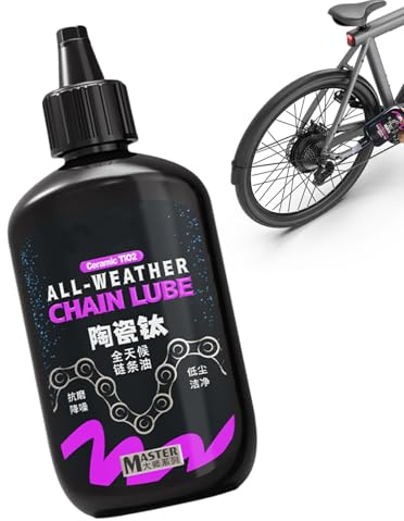 Olio per catena per bicicletta, 120 ml, in ceramica, per tutte le stagioni, lubrificazione antiruggine a lungo termine, con riduzione del rumore e per la cura per uomo e donna