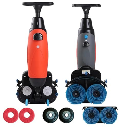 LADECNERHT Lavasciuga Pavimenti Professionale, con Pista di Pulizia da 43 Cm, Lucidatrice E Pulitrice per Pavimenti Multifunzione, 240 Giri/Min, Pulizia Profonda di Piastrelle E Fughe
