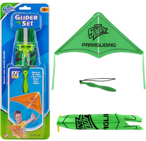 WOHEIHEI Awesome Flying Toy for Kids! Catapult Launch Parachute Glider with Action Figure, Outdoor Fun for Boys & Girls Ages 6-12, Great for Backyard Play & Parties (Assorted Colors) (Green)