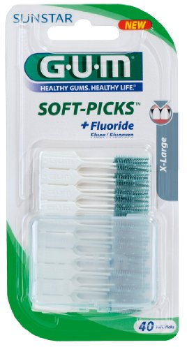 GUM Soft-Picks Extra Grande 40 Cepillos-Palillo Dentales sin Metal