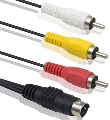 Cable Adaptador S-Video 4 Pines SVIDEO Macho a 3RCA AV Macho 1.5 Metros
