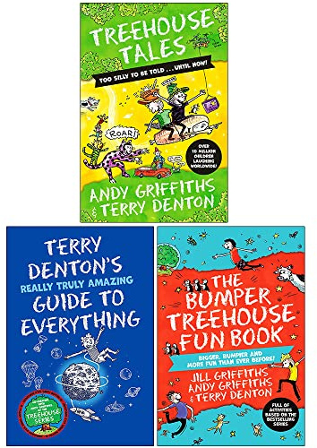Andy Griffiths and Terry Denton 3 Books Collection Set (too SILLY to be told, Really Truly Amazing Guide to Everything, The Bumper Treehouse Fun Book)