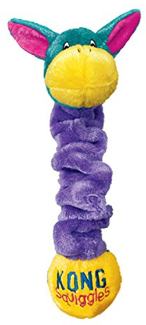KONG - Squiggles - Stretchy Plush Dog Toy with Squeaker (Assorted Characters) - For Medium Dogs
