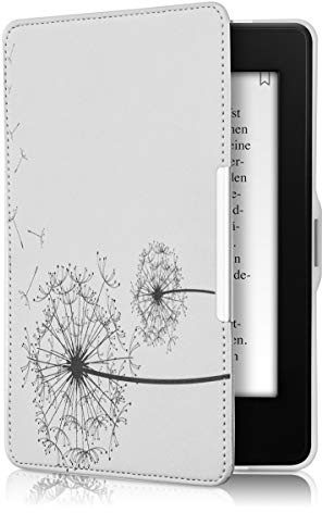 kwmobile Schutzhülle für Amazon Kindle Paperwhite Hülle - eReader Flip Case mit Auto Sleep Funktion - Pusteblume mit Schwarz Weiß