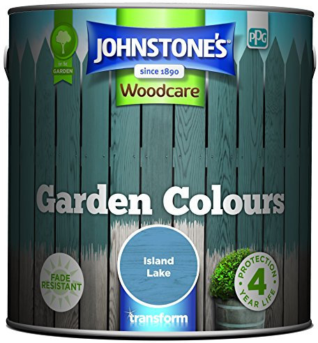 Johnstone’s - Garden Colours - Island Lake - Exterior Wood Paint - Fade Resistant - Suitable for Garden Furniture Outdoors - Fence Paint - Dry in 2 hours - 12m2 Coverage per Litre - 2.5L