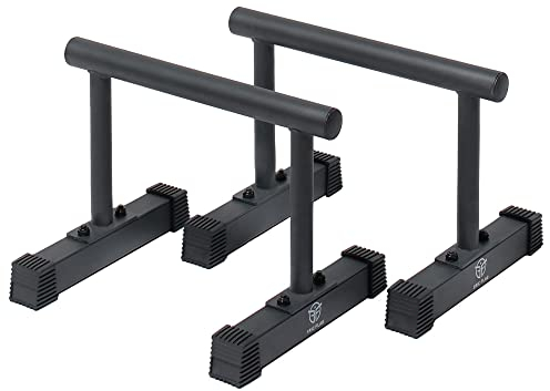 Eric Flag - Parallettes Push Up Bars/Liegestützgriffe, Parallettes Calisthenics Stahl Rutschfeste - Calisthenics Equipment für Gym, Krafttraining, Körpergewicht - Handstand Griffe (Square Stil)